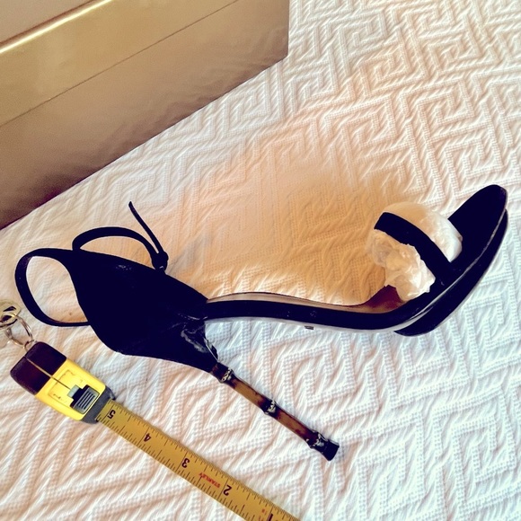 Collector Gucci Bamboo Heel Black Ankle Strap Stilettos - Picture 2 of 13